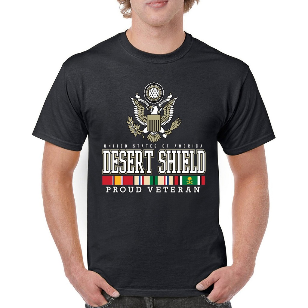 2025 Desert Shield Proud Veteran Tshirt American Army Dd 214 Patriotic Mens Tee