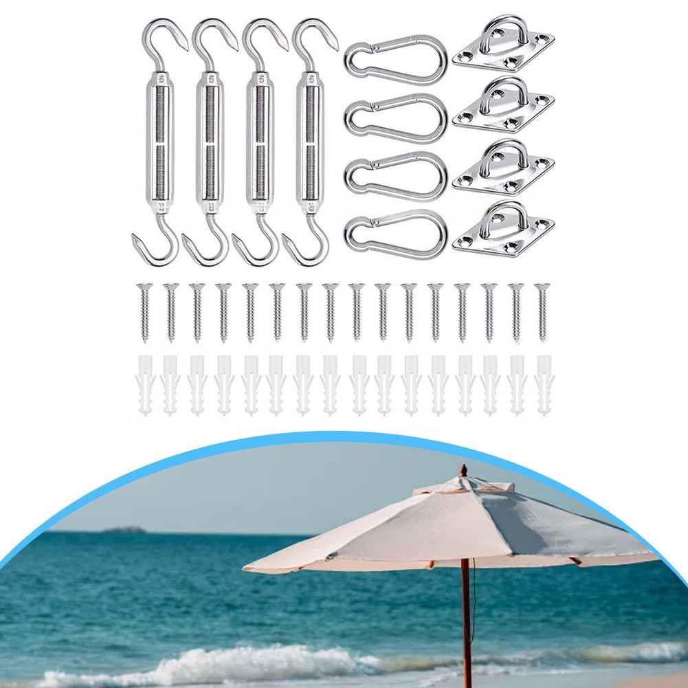 [สินค้าใหม่-July] 44 ชิ้น 6 นิ้ว 304 Sun Stainless Steel Shade Sail Hardware Kit ครบชุด❀