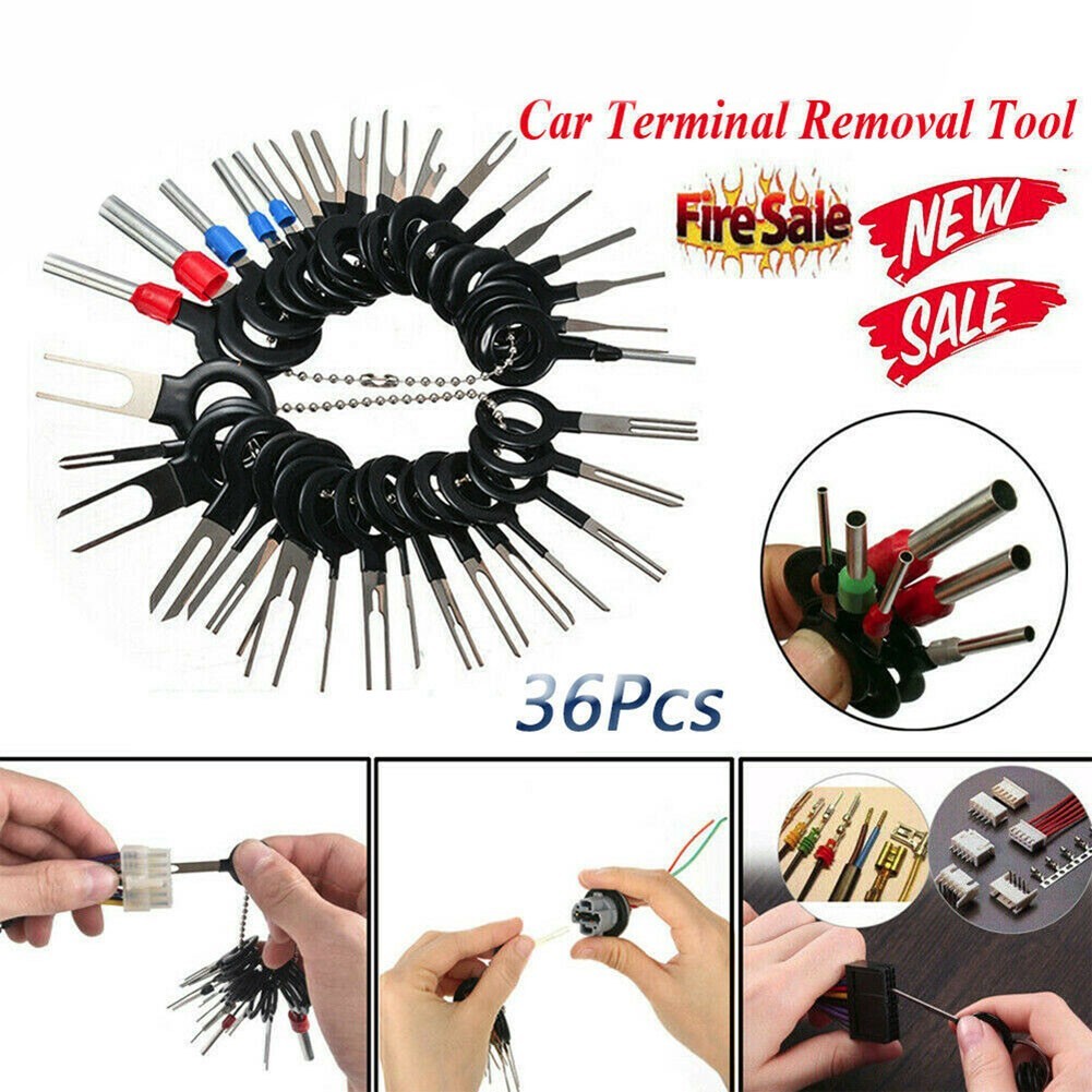 SUNYLF HOTReady Stock 36PCS Wire Terminal Removal Tool รถสายไฟ Crimp Connector Pin Kit