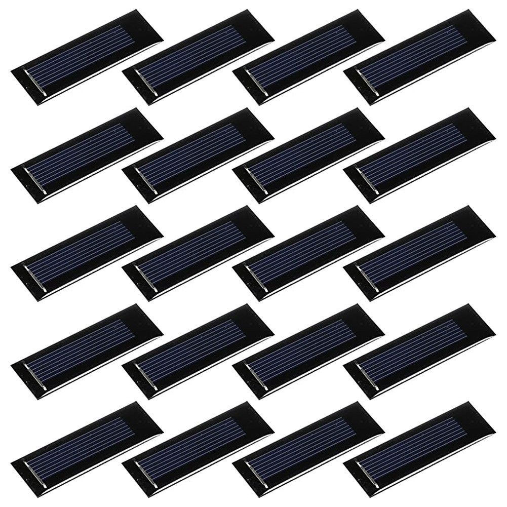 20pcs Solar Panel Cell 0.5V 160mA 0.08W 53 x18 มม.สําหรับ DIY โครงการไฟฟ้า