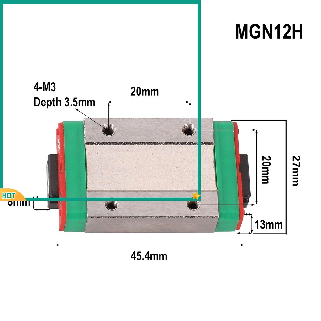SUSTORE MGN12H Carriage Block Linear Rail Block บล็อกยาวสําหรับ MGN12 Linear Rail Guide