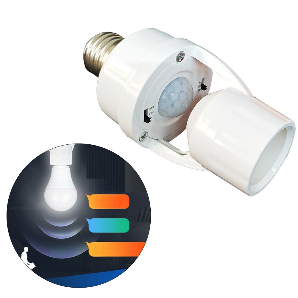 <FAIRLAND-TH> ที่วางหลอดไฟ Smart Motion Sensor E27 PIR Induction Sensor Adapter ที่วางหลอดไฟ LED