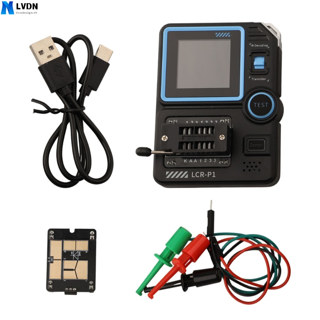 <LVDN> LCR-P1 เครื่องทดสอบทรานซิสเตอร์ไดโอด Triode Capacitance Resistance Meter LCR ESR Meter