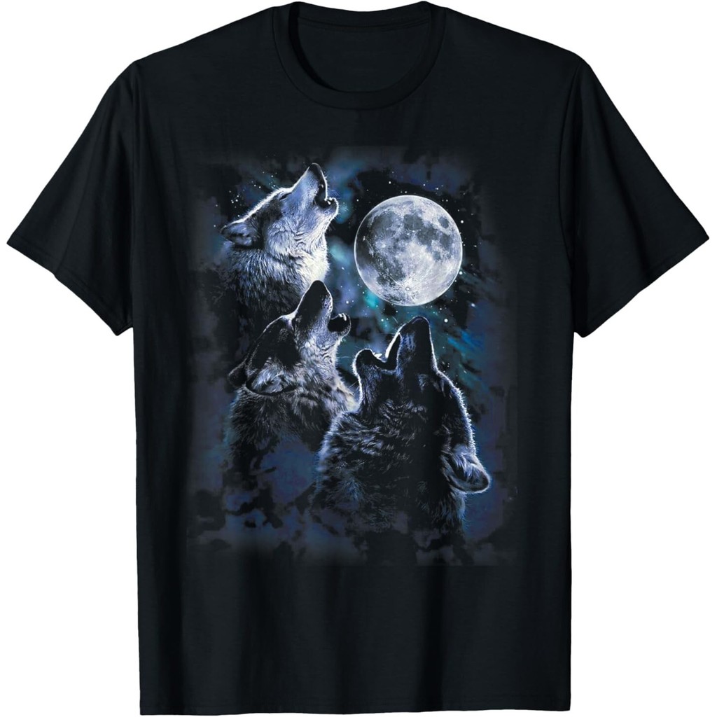 Wolf Howling At The Moon T-Shirt Wildlife Wolves Lovers Men T-Shirt