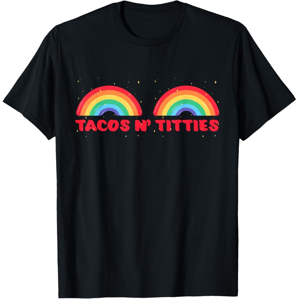 Tacos Titties ตลกเกย์ Pride เสื้อยืดเลสเบี้ยน