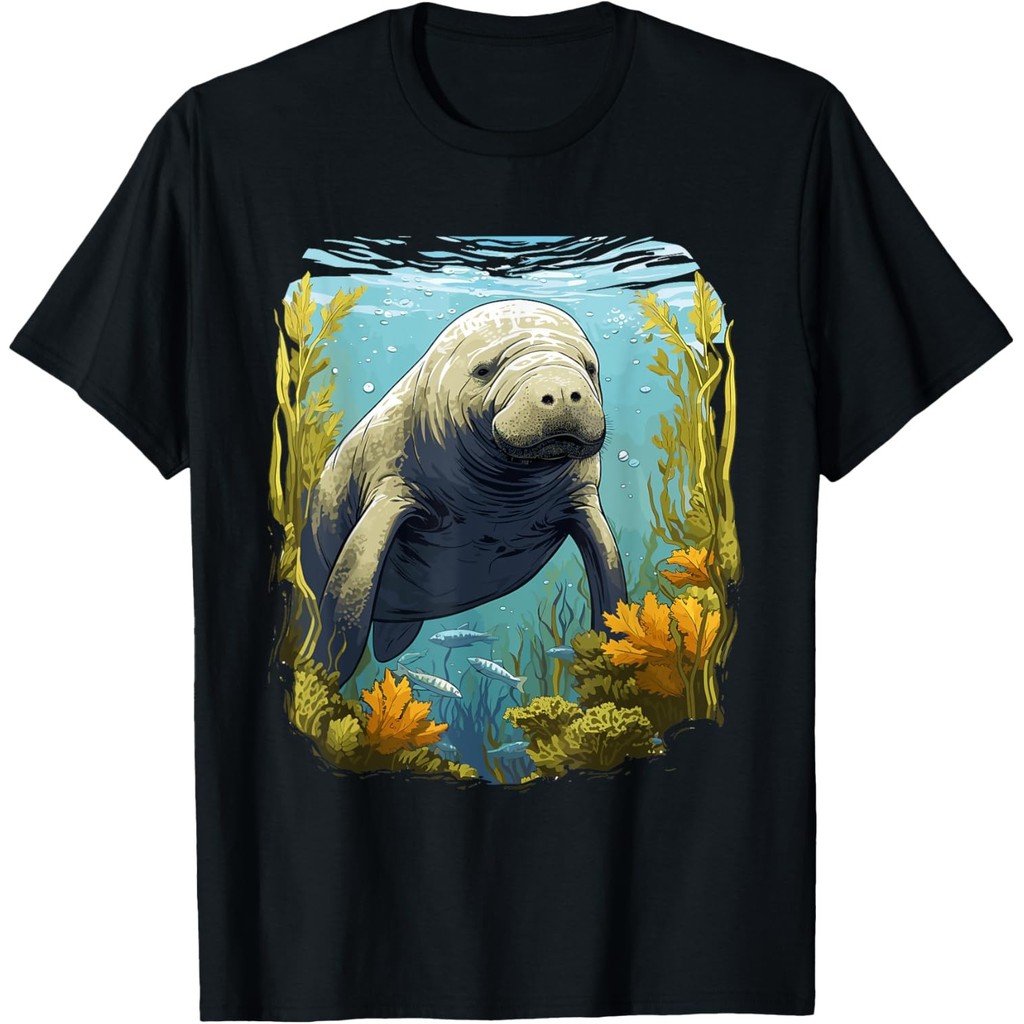 Manatee Lover Dugong นักมหาสมุทร Sea Cow Print Art Design Men เสื้อยืด