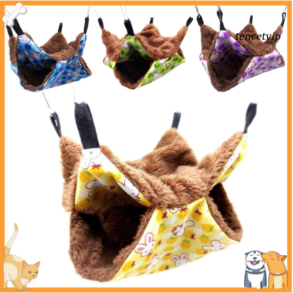 [Vip] Double Level Small Pet Hamster Squirrel Parrot Hanging Warm Hammock Nests Cage