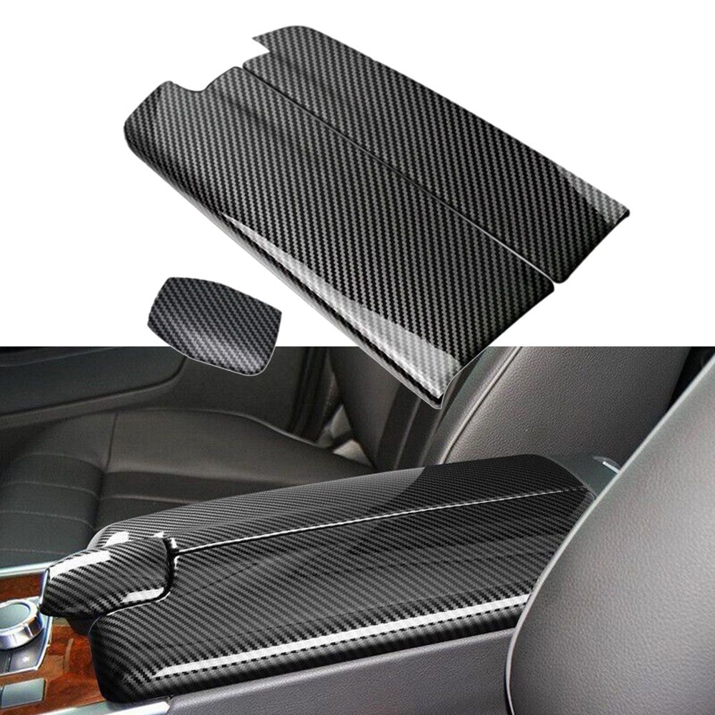ISHOWMAL Carbon Fiber Center Armrest Box Cover For E Class W212 2010-2015