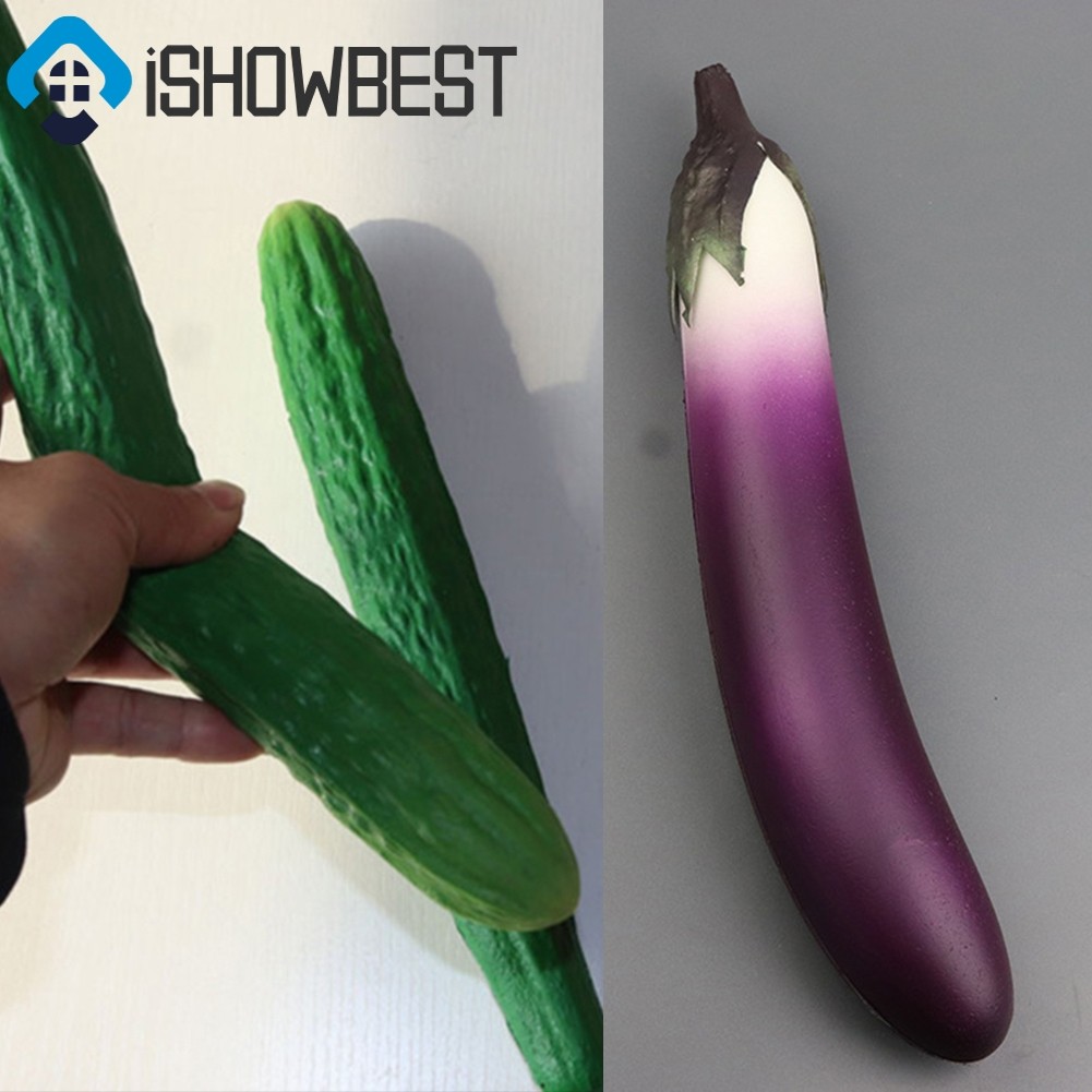 แตงกวาปลอมประดิษฐ์ Aubergine โรงแรมร้านอาหารตกแต่งผักอุปกรณ์ประกอบฉากภาพ