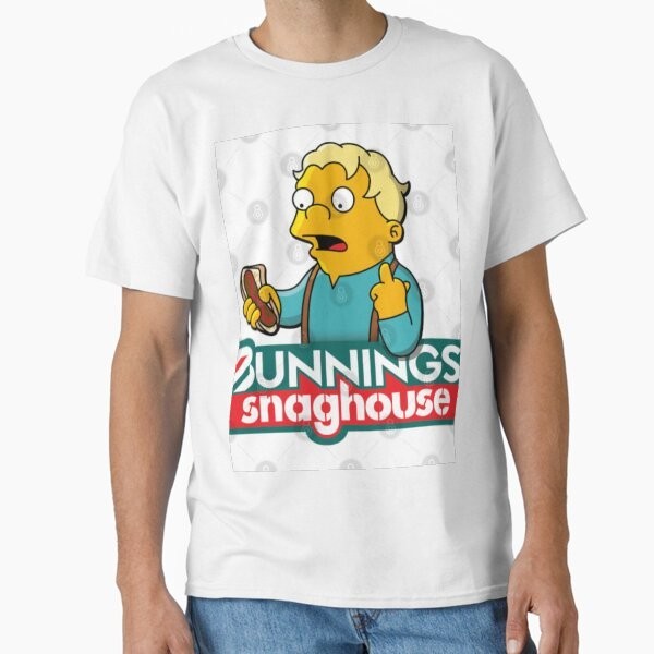 Bunnings Snag Design Classic T-Shirt เสื้อยืดท็อปส์ขายร้อนใหม่