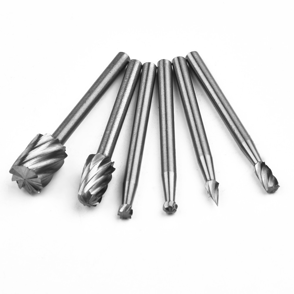 [ELEA HOT] 6 ชิ้น/เซ็ต HSS Router Drill Bits Kit Rotary Burrs เครื่องมือไม้แกะสลักโลหะมิลลิ่ง