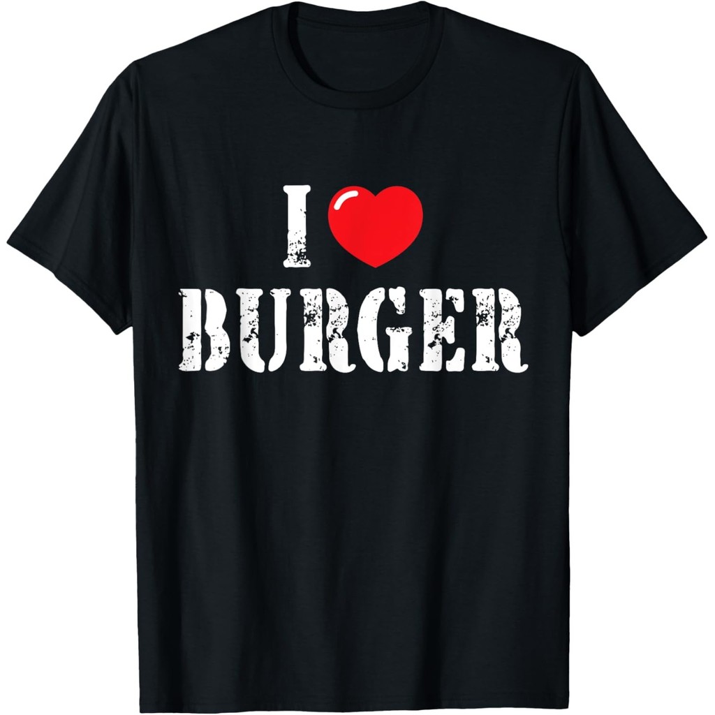 I Love Burger สําหรับ Burger Lover เสื้อยืดผู้ชาย