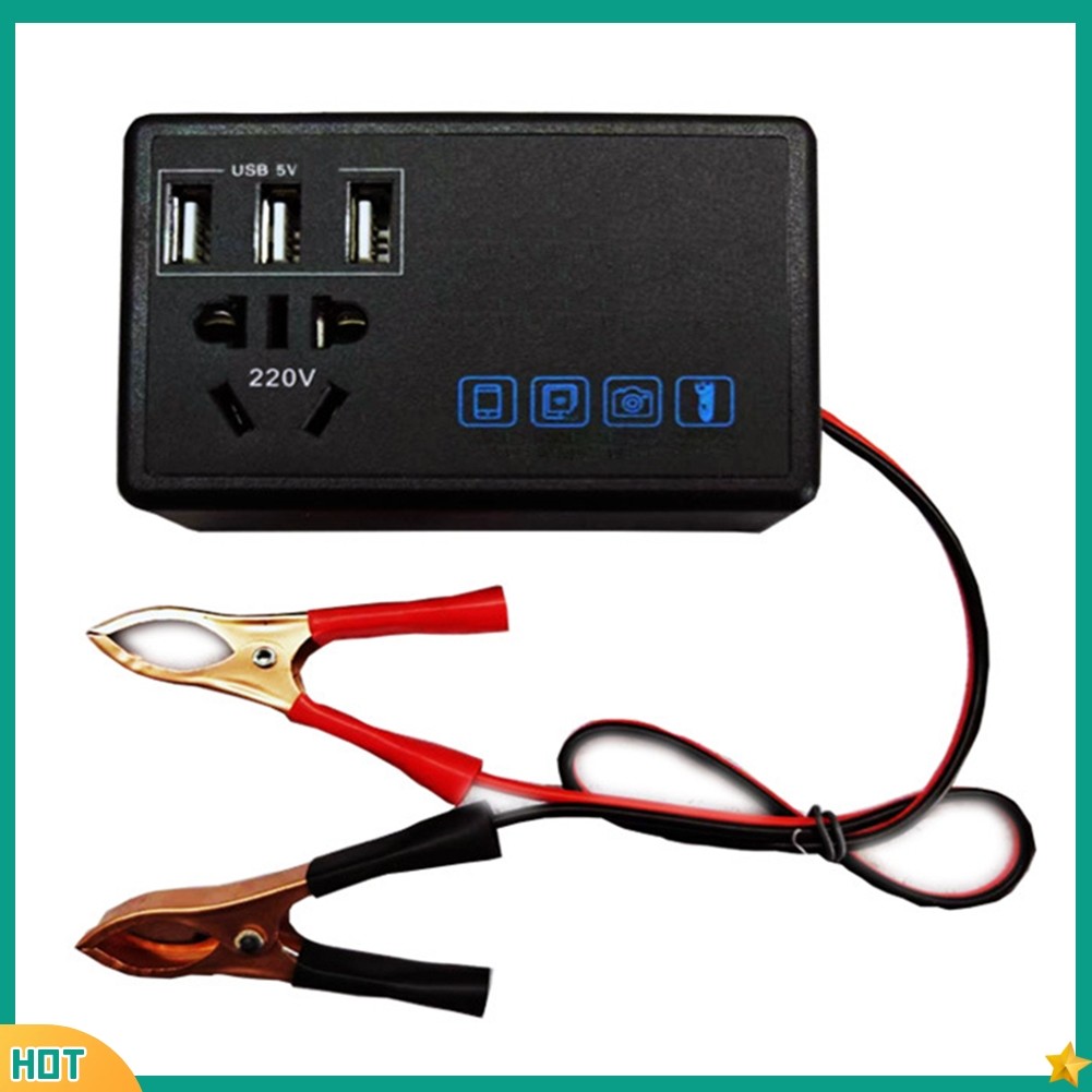 【สินค้าพร้อมส่ง】แปลงไฟรถยนต์ 200W รับ 12V/24V เป็น 220V แก้ปัญหาขาดแคลนไฟในรถ ใช้กับอุปกรณ์ไฟฟ้า DC ได้หลายชนิด ปลอดภัย มั่นใจ