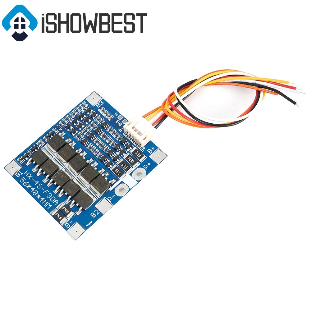 4S 30A 12.8V w/Balance 3.2V แบตเตอรี่ BMS ป้องกัน PCB Board