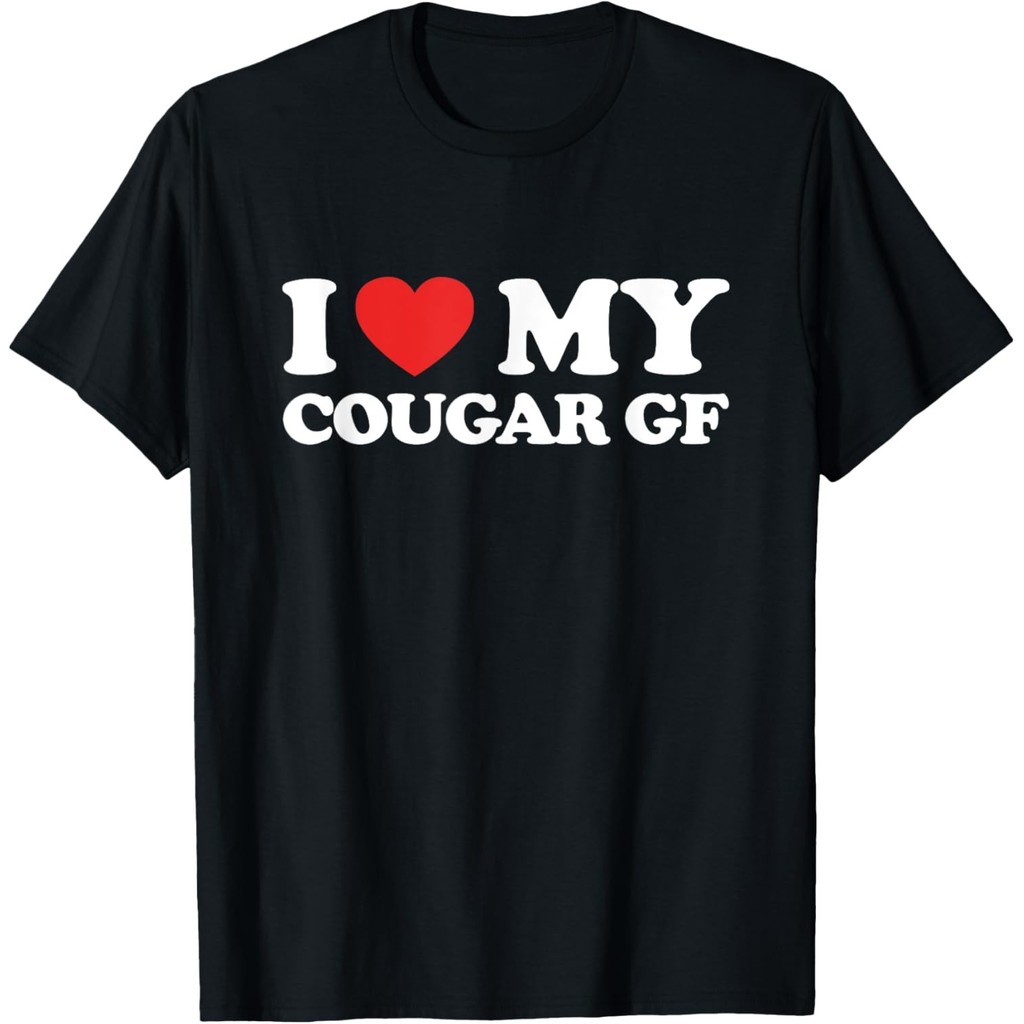 I Love My Cougar Girlfriend I Heart เสื้อยืด My Cougar Gf