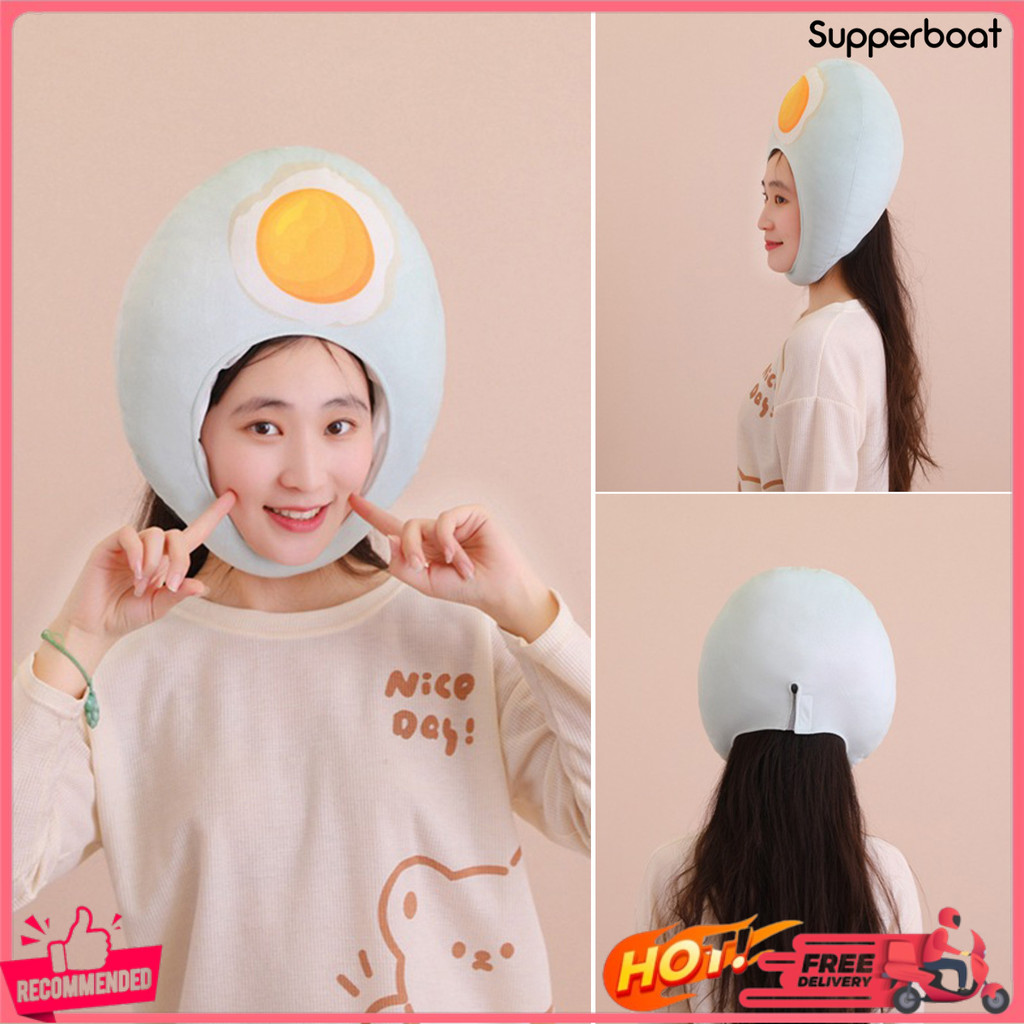 [SPB]✌เป็ดไข่หมวกน่ารักการถ่ายภาพ Prop หมวกตุ๊กตานุ่มสวมใส่ Dressing-Up ฝาครอบหัวการ์ตูน Headwear คอ