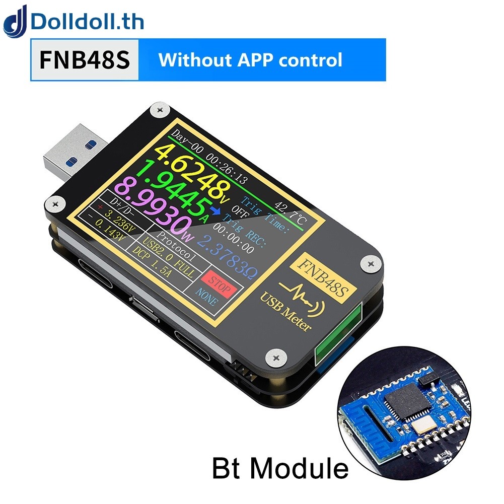 <DOLLDOLL>FNB48S โวลต์มิเตอร์ปัจจุบันทริกเกอร์ทดสอบ USB สําหรับ QC4+PD3.0 2.0 โปรโตคอลชาร์จเร็ว