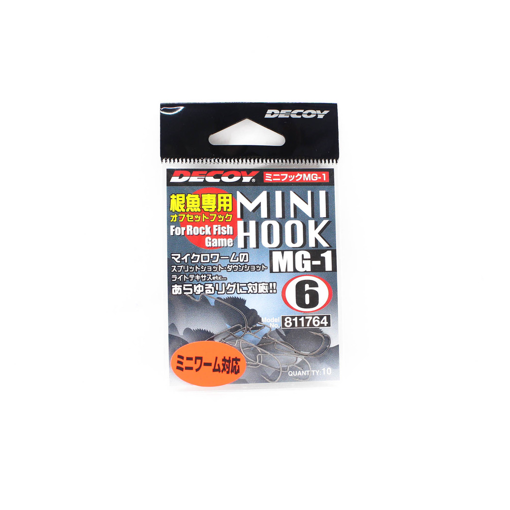 Decoy MG-1 Mini Worm Hook Rock Fish Game Size 6 (1764)