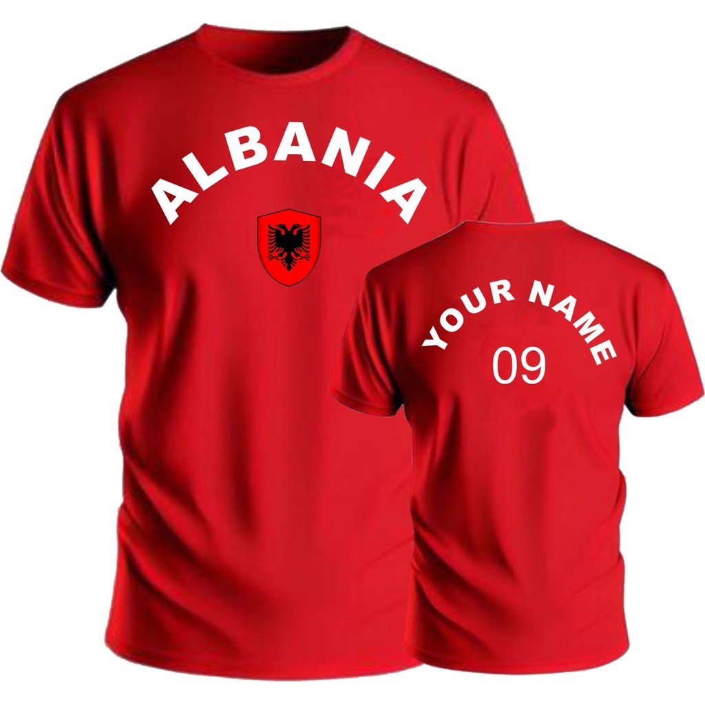 2025 Personalise Albania Football Tshirt แฟนฟุตบอลชุดกีฬาป้ายธง