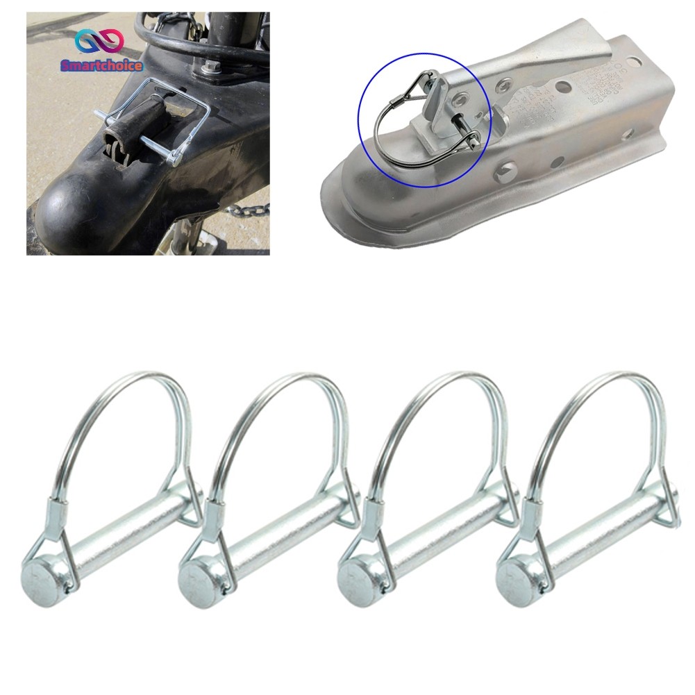 4x M8*70 มม.Trailer Coupler Hitch Pin ล็อค D รูปร่าง Heavy Duty ลากจูงความปลอดภัยล็อค