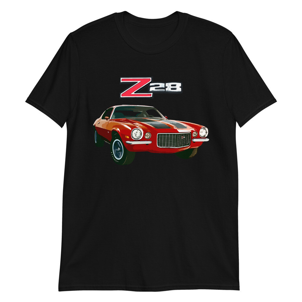 1971 Chevy Camaro Z28 Sport Coupe เสื้อยืดแขนสั้นสําหรับผู้ชายและผู้หญิง