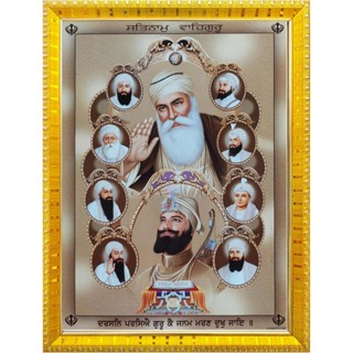 Shre Guru Nanak Dav Shre Guru Govid Singhi พร้อมใน Ten Guru โปสเตอร์ Puja ห้องวัดแขวนผนังของขวัญบ้าน