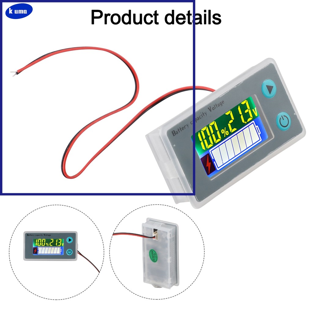 XK จอแสดงผลพลังงานแบตเตอรี่ LCD ที่แม่นยํา Voltme