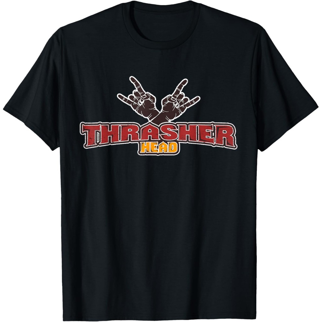 เสื้อยืดผ้าฝ้ายผู้ชาย Thrasher Head เสื้อยืดเสื้อยืดเสื้อยืดวินเทจ 4XL , 5XL , 6XL