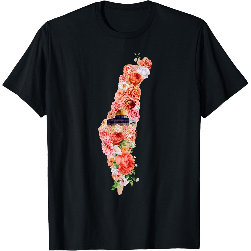 Palestine ฟรี Palestine Gaza ดอกไม้ Palestine Flag เสื้อยืดอาหรับ
