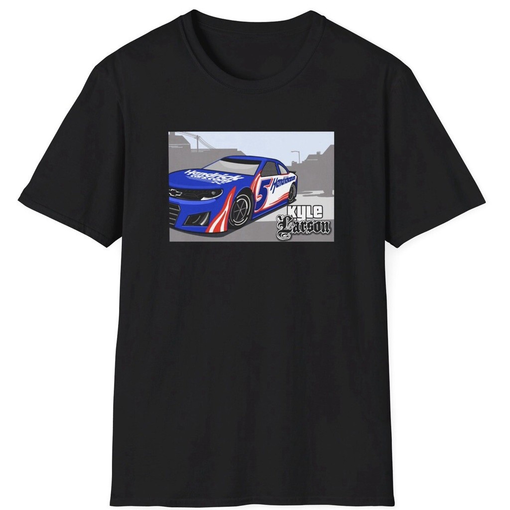 Kyle Larson GTA Theme Tee Retro Style 70s 80s 90s เสื้อยืดกราฟิก
