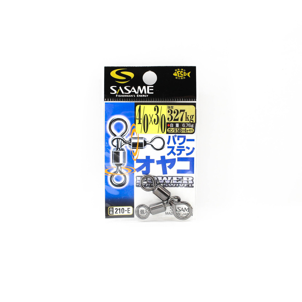Sasame 210-E 3 Way Power Stain Swivel สีดํา ขนาด 4/0 x 3/0 (1508)