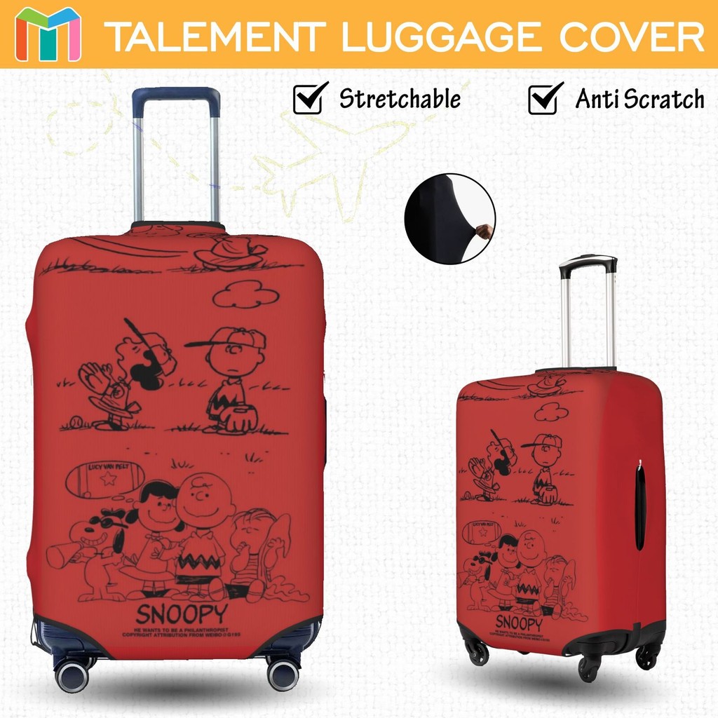 Snoopy ผ้าคลุมกระเป๋าเดินทาง ผ้าสแปนเด็กซ์ แบบยืดหยุ่น ยืดหยุ่น Luggage Cover 18 20 22 24 26 28 30 3