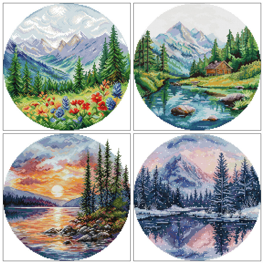 ปักครอสติส ชนบท สี่ฤดูกาล ทิวทัศน์ ปักครอสติช 14/11CT