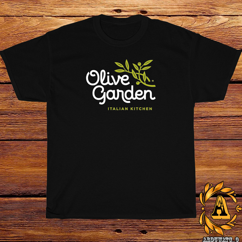2025 โลโก้ร้านอาหาร Olive Garden สีดํากีฬาสีเทาสีขาวน้ําเงินเสื้อยืดสีแดง