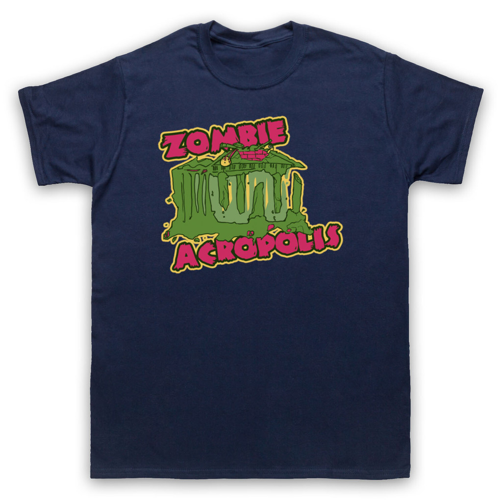Zombie Acropolis Apocalypse ล้อเลียน Joke Slogan เสื้อยืดบุรุษตลก