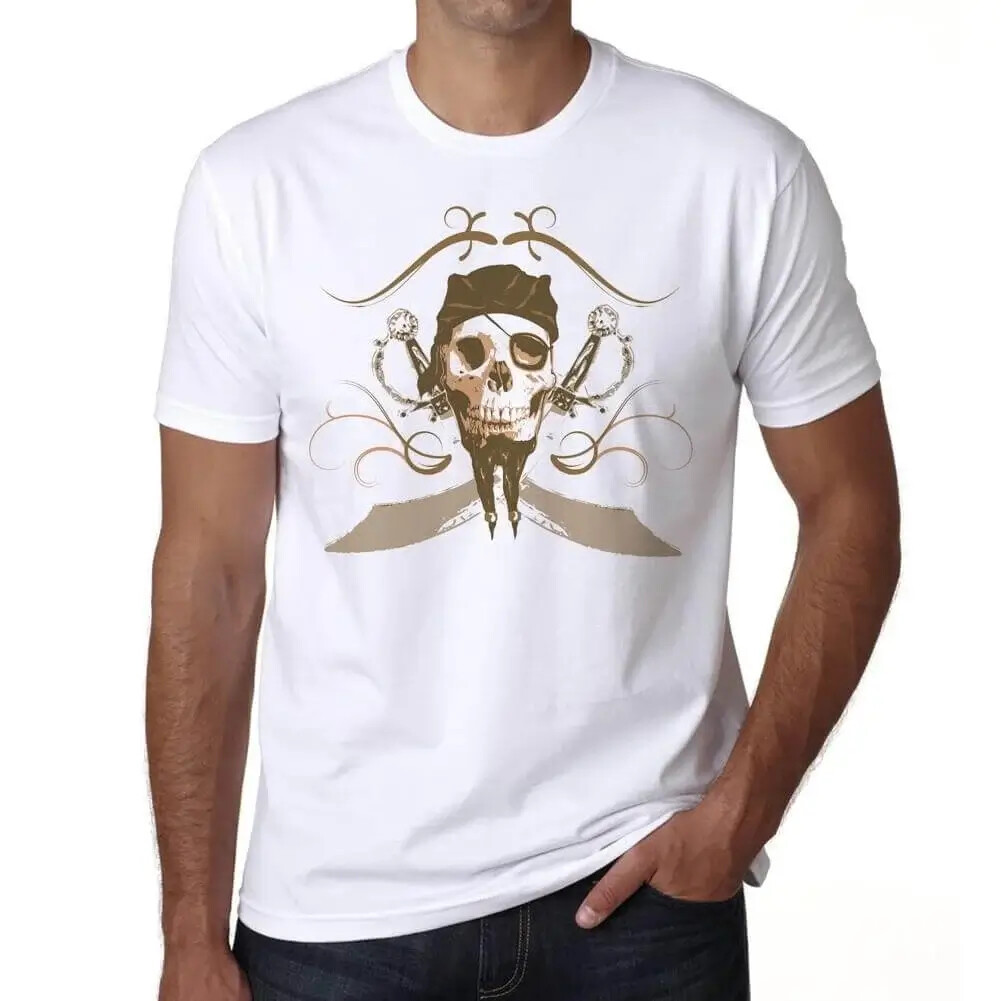 Mens Graphic T-Shirt Pirate Skull - Pirate Skull Tops Casual Streetwear