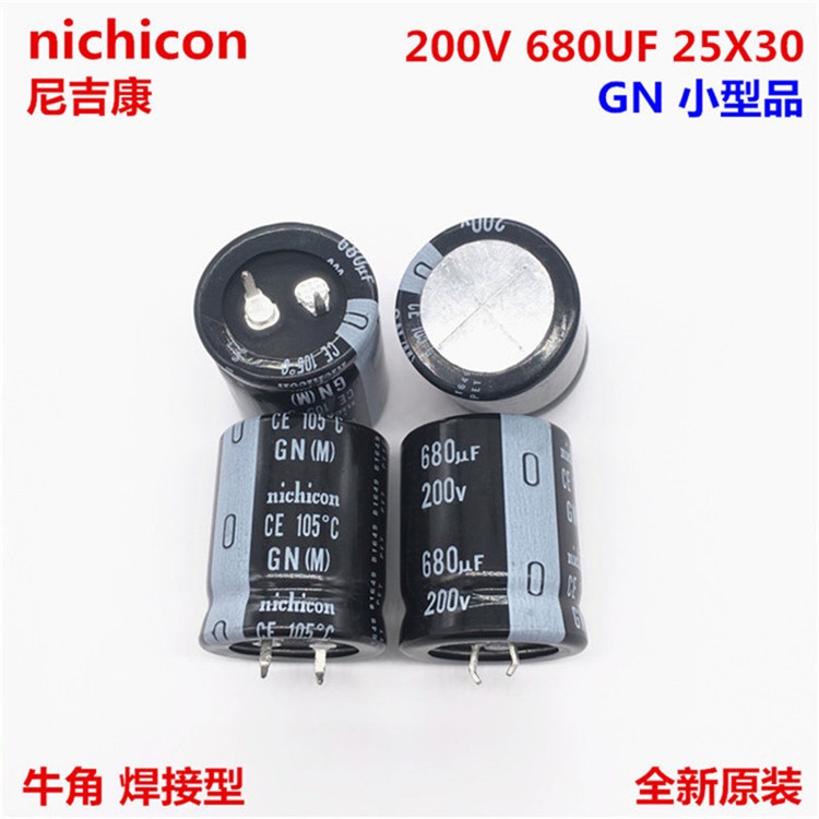 2pcs 200V680Uf 25X30 ญี่ปุ่น Nichicon Electrolytic Capacitor 680Uf 200V 25*30 Gn 105 องศา