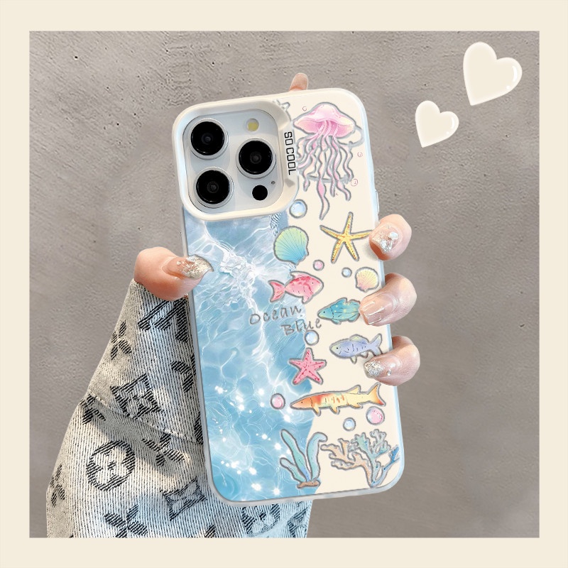 Ocean Case สำหรับ Honor X9a X9b X9c 300 200 100 90 80 70 60 50 Pro SE Magic 7 6 5 PRO MATE 60 50 40 30 PLUS P70 60 50 40 30 nova 10 11 12 6 7กันกระแทกกล้อง C