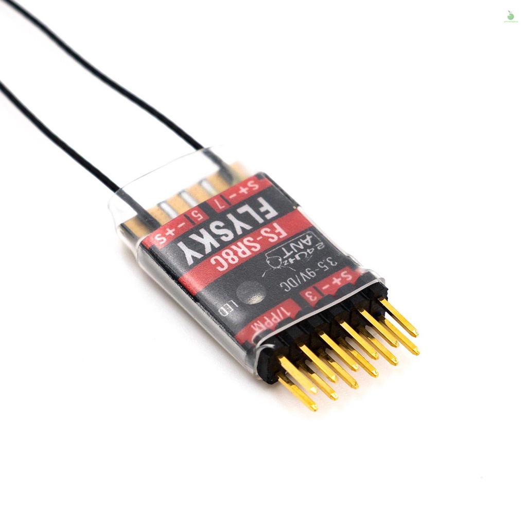 (HOT Toy)FLYSKY FS-SR8C ตัวรับสัญญาณ 8 ช่อง 2.4G พร้อมเสาอากาศคู่สําหรับรีโมทคอนโทรลเครื่องร่อนปีกคง