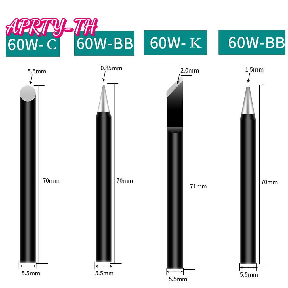 [APRTY] Bb C K 60W หัวแร้งปลายหัวแร้ง Copper Solder Replacement Head Welding Repair Tool [APRIL]