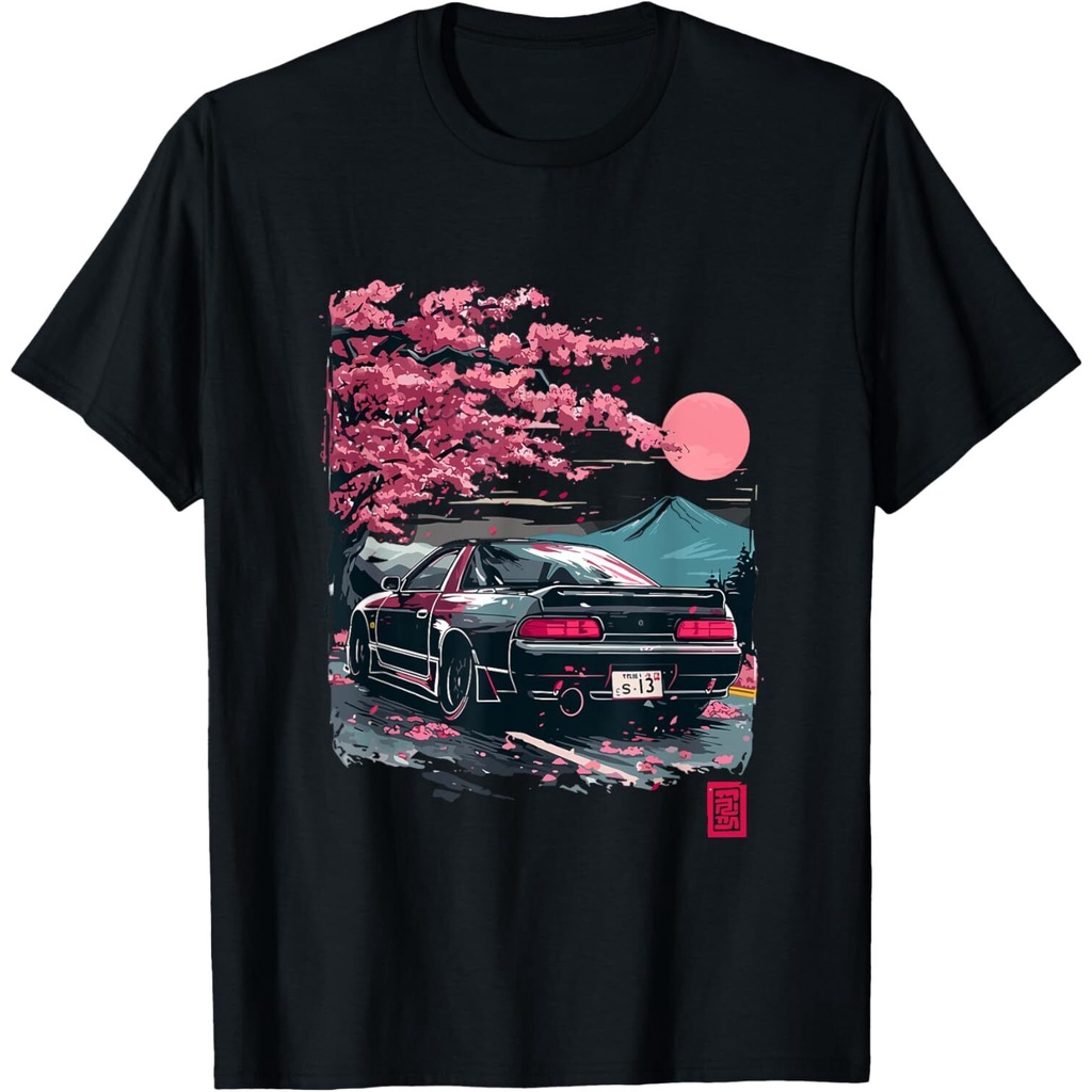 Japan Cherry Blossom 240Sx Japanese Art Drift Car S13 เสื้อยืด