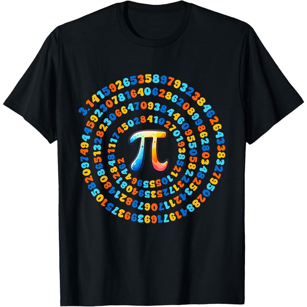 Happy Pi Day เสื้อเกลียวตัวเลขสี Pi Math 3.14 เสื้อยืดตลก