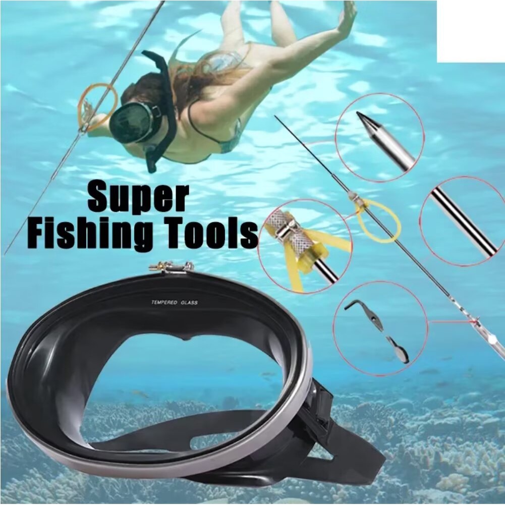 ดําน้ํา Harpoon สําหรับตกปลา Loach Eel Lobster สแตนเลสทนทาน Spear Fishing พร้อม Barbs อุปกรณ์ตกปลา ปืนหอกใต้น้ำ,ปืนยิงปลาใต้น้ำ, หนังสติ๊ก, ลูกดอกปลา, เครื่องมือฉมวก