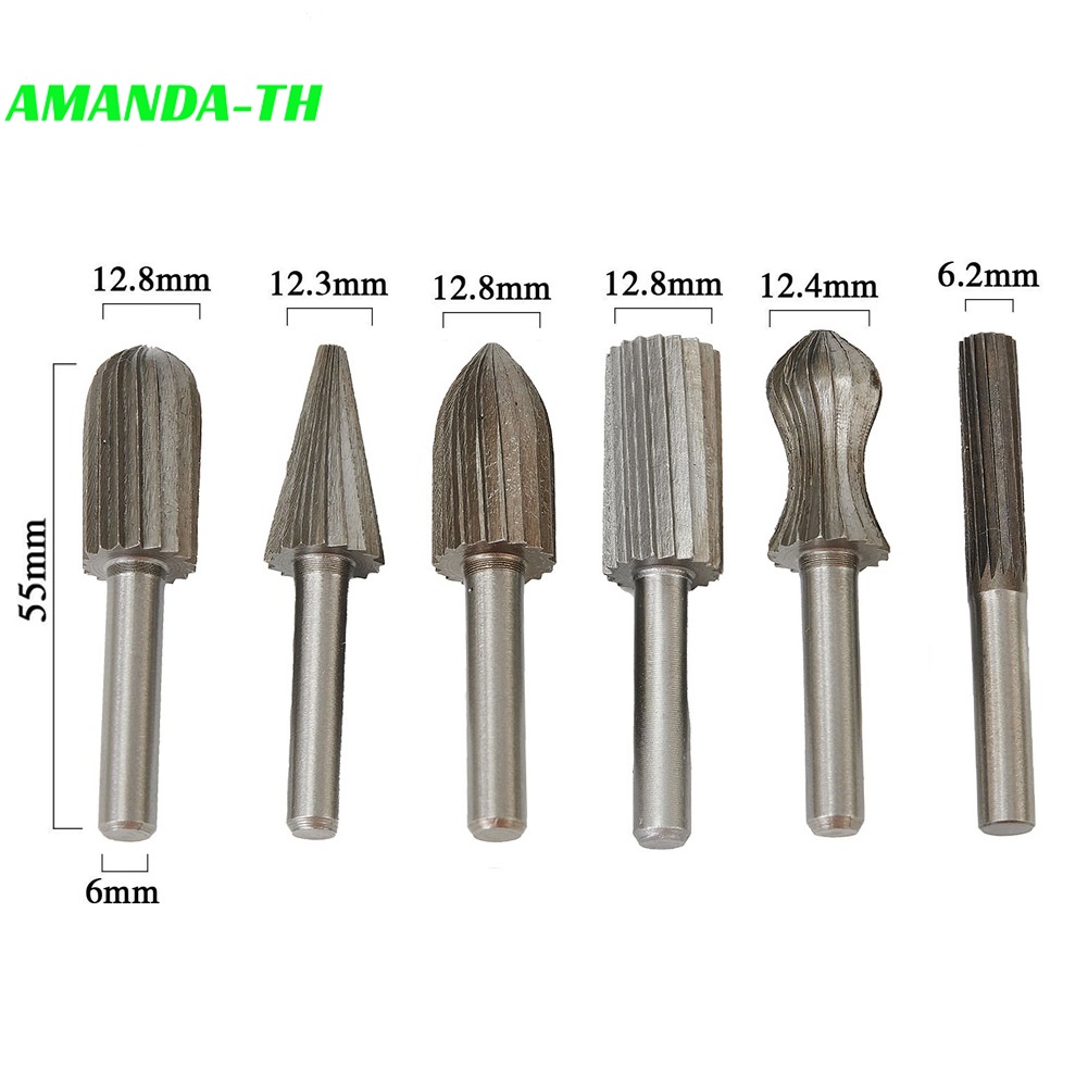(AMANDA) ชุด 6 ชิ้น เสี้ยนคาร์ไบด์ ดอกเอ็นมิลคาร์ไบด์ 6mm (APRIL)