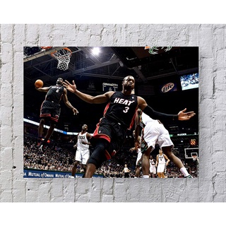 โปสเตอร์ Lebron Jam Dwyane Wade NBA ขนาดมาตรฐาน โดย Lebron Jam Dwyane Wade AlleyOOP โปสเตอร์ติดผนัง 