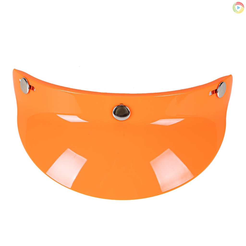 3 Snap-Button Visor Shield เลนส์ Visor Flip Up Wind Shield สําหรับหมวกกันน็อคมอเตอร์ไซค์เปิดหน้า Moto-414