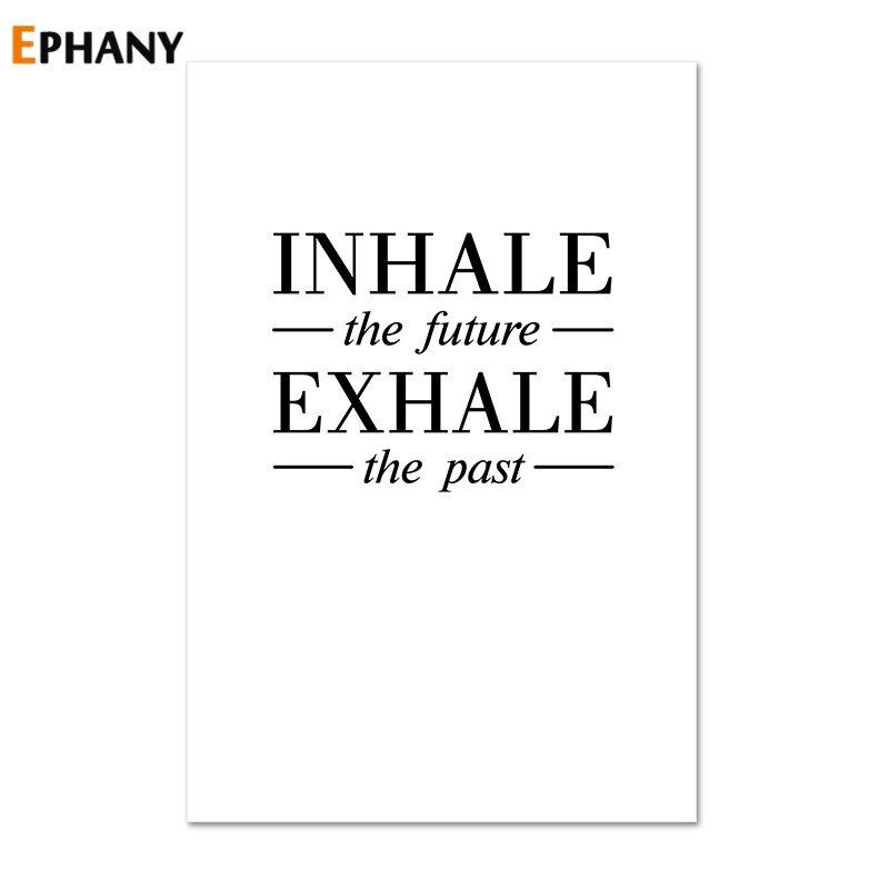 บทคัดย่อโยคะตัวละคร ภาพเงา ภาพวาดผ้าใบที่ทันสมัยเรียบง่าย อินhale และ Exhale โปสเตอร์พิมพ์ภาพตกแต่งบ