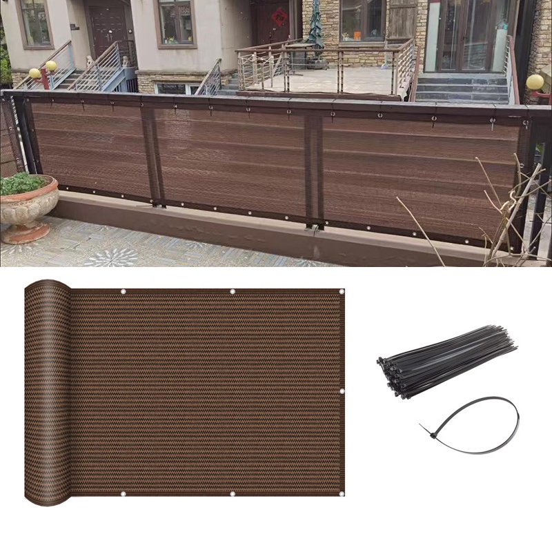 รั้วเสริมสีน้ําตาลสวน | ตาข่ายป้องกันรังสียูวีกันลม | ผ้าคลุมลานระเบียง