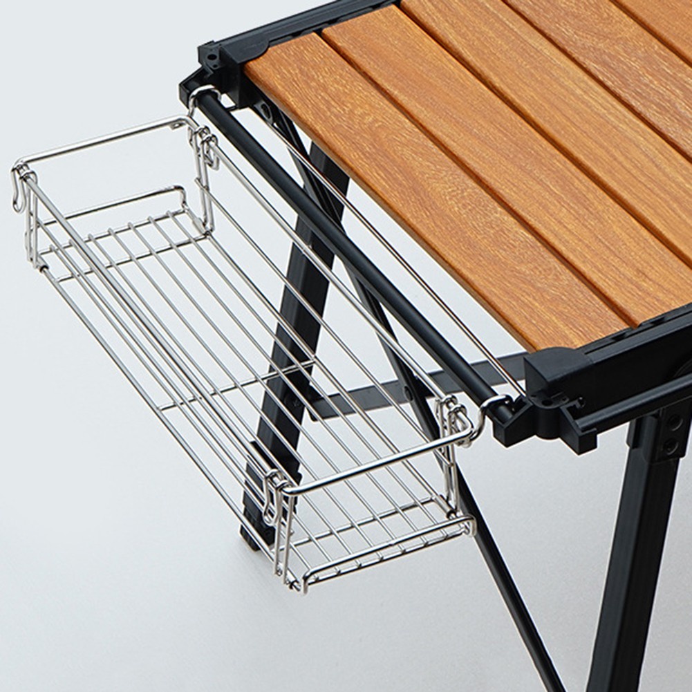 [สต็อก] Camping Table Drain Basket Folding Tableside Hanger Storage Rack สําหรับโต๊ะ IGT