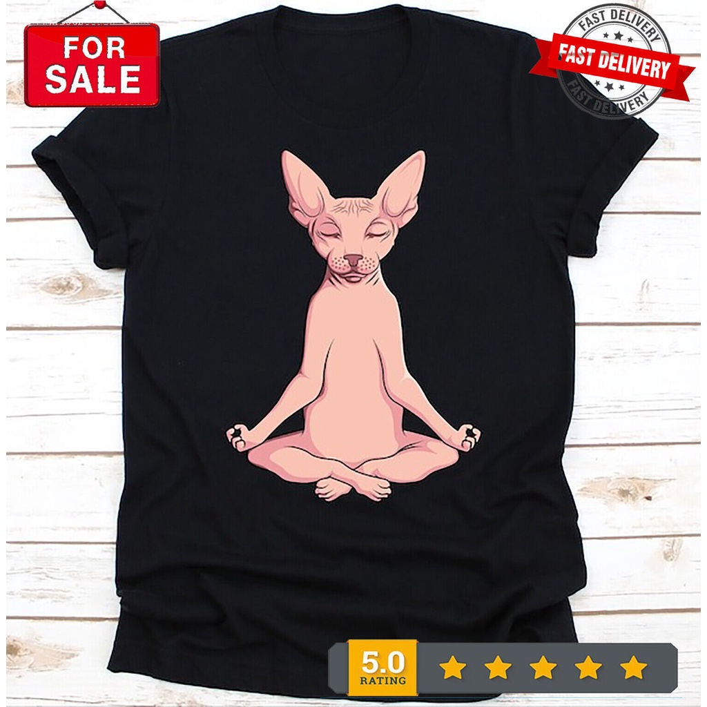 ของขวัญเสื้อแมว Meditating Sphynx สําหรับผู้ชายและผู้หญิงคนรักแมว Sphynx Cat Desig